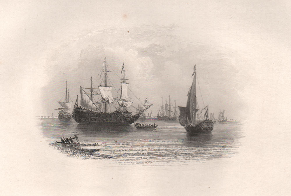 Dutch Shipping (from Vandevelde), Netherlands. Pilgrim fathers. BARTLETT 1854